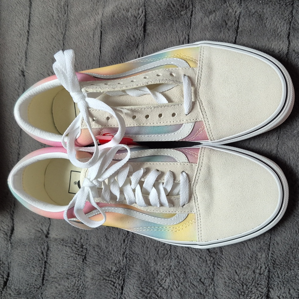 Vans Old Skool Unisex Aura Shift Suede Beige & Pastel Sneakers Size 7M/8.5W! NWT - Picture 7 of 15